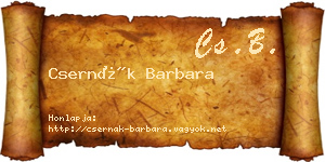 Csernák Barbara névjegykártya