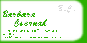 barbara csernak business card